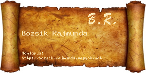 Bozsik Rajmunda névjegykártya